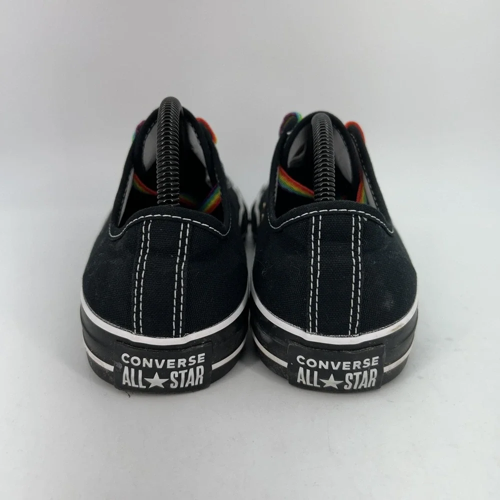 Converse All Star Shoes Mens Size 9 Black Rainbow Pride Low Top Lace Up Sneakers - Picture 6 of 14